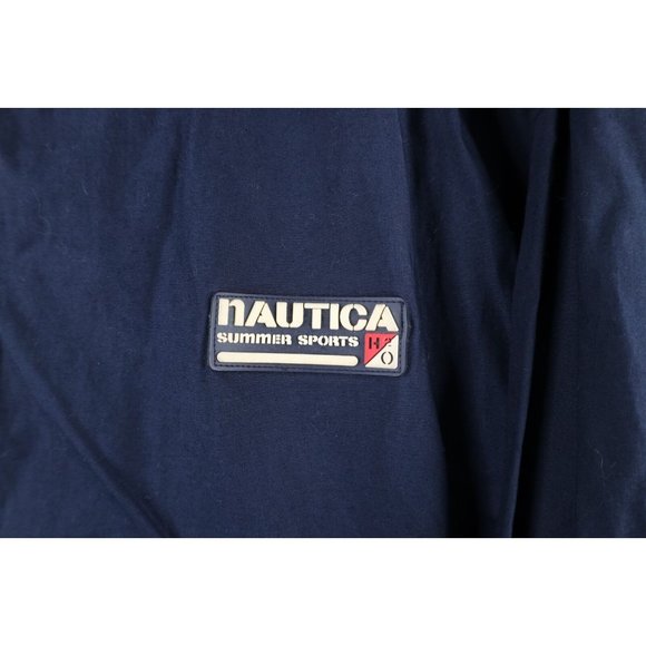 Vintage 90s Nautica Mens Medium Distressed Spell Out Sailing Windbreaker Jacket - Picture 4 of 14